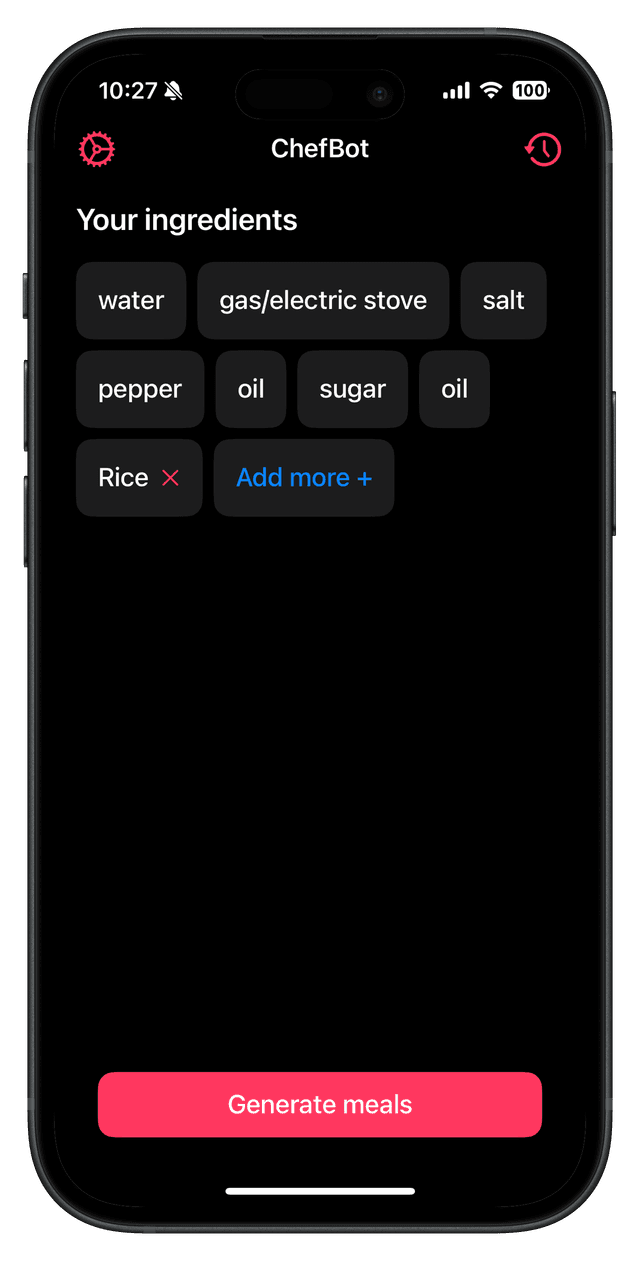 ChefBot (AI-powered Recipes) Screenshot
